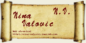 Nina Valović vizit kartica